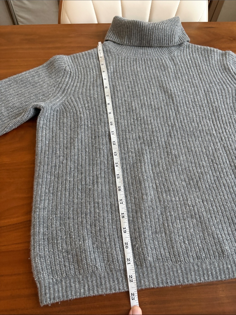 Quince Mongolian Cashmere Fisherman Turtleneck Sweater Heather Gray Size XS - Picture 9 of 11